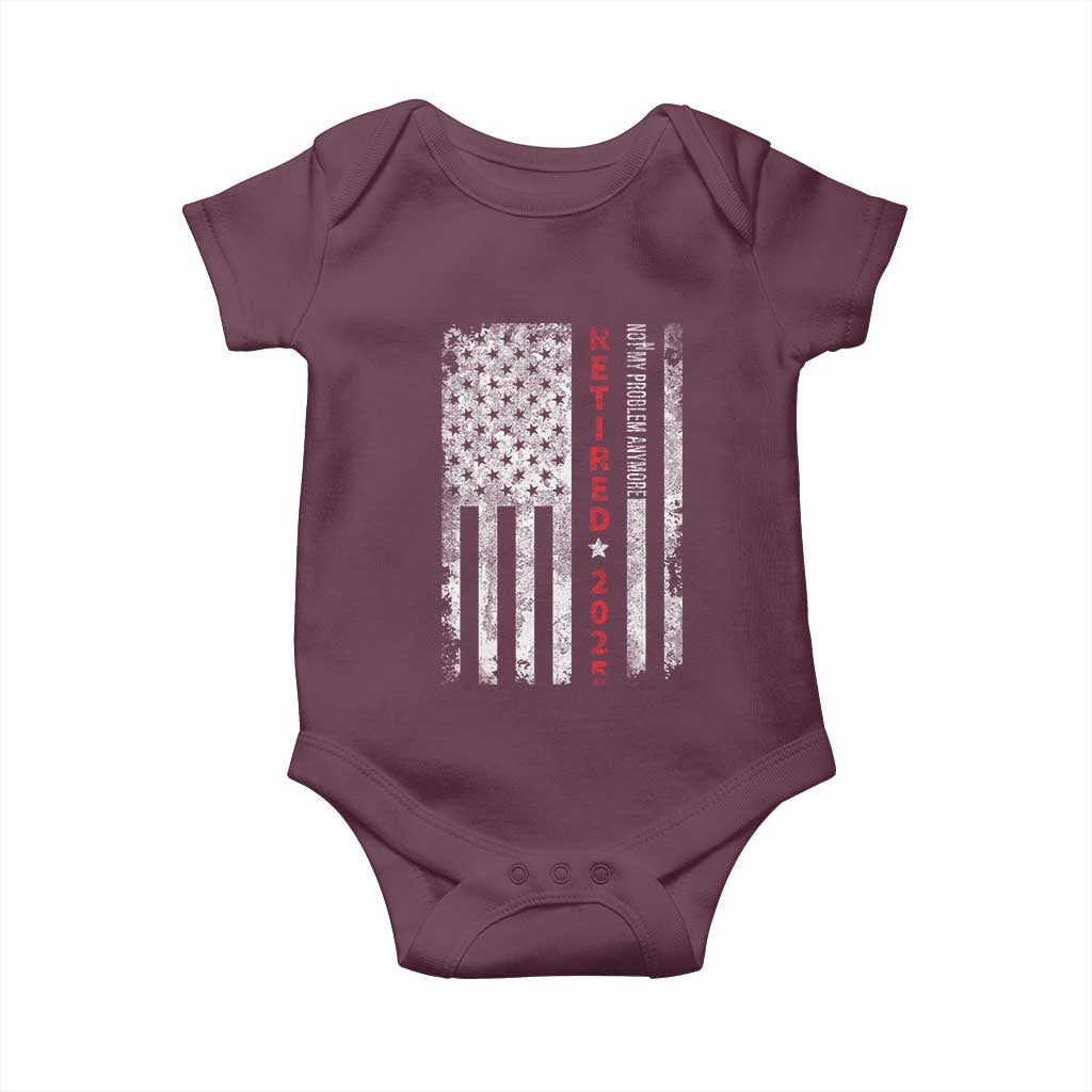 Retired 2025 Baby Onesie Vintage Old American Flag TS10 Maroon Print Your Wear