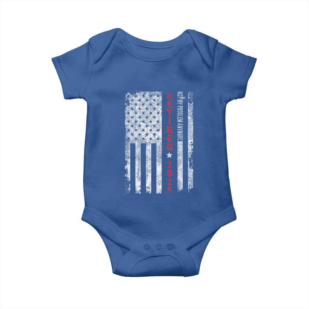 Retired 2025 Baby Onesie Vintage Old American Flag TS10 Royal Blue Print Your Wear