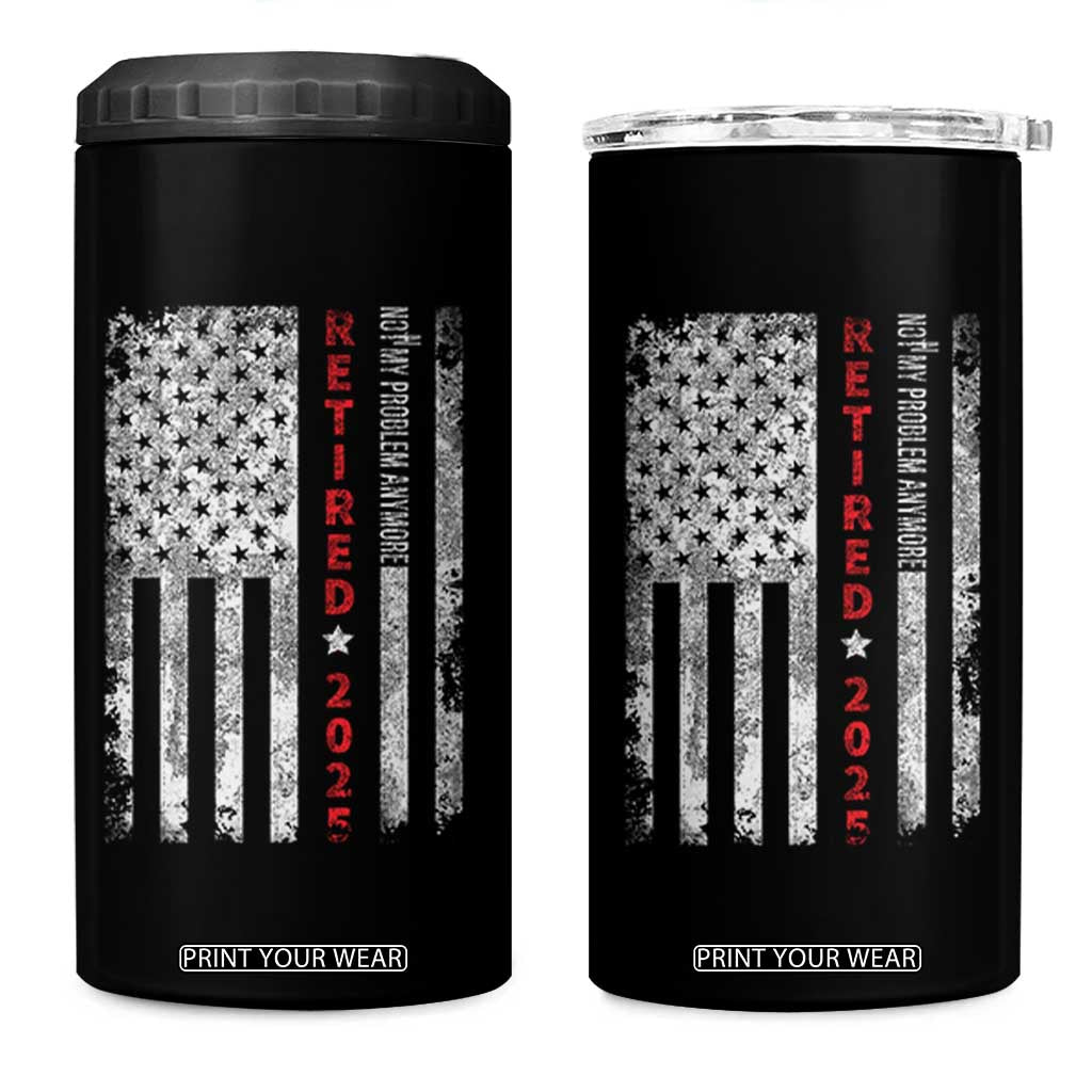 Retired 2025 4 in 1 Can Cooler Tumbler Vintage Old American Flag TS10 One Size: 16 oz Black Print Your Wear