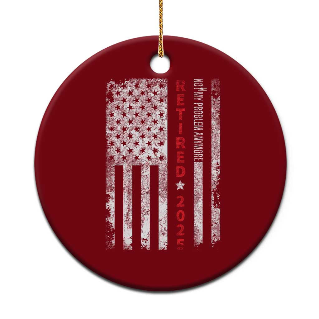 Retired 2025 Ceramic Ornament Vintage Old American Flag TS10 1pc Red Print Your Wear