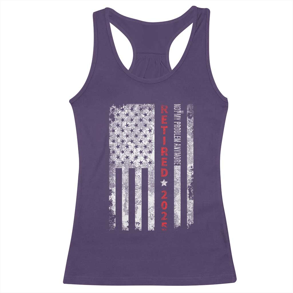 Retired 2025 Racerback Tank Top Vintage Old American Flag TS10 Purple Print Your Wear
