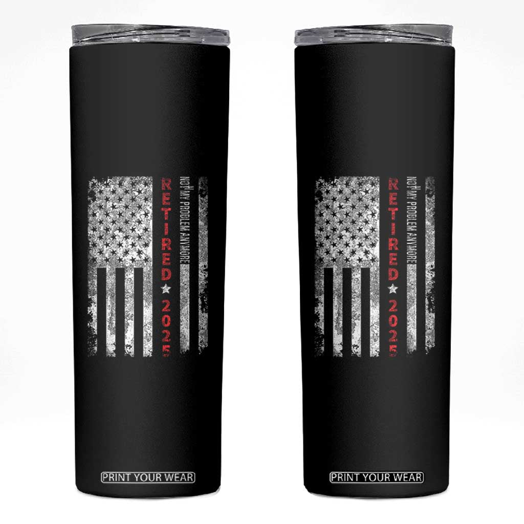 Retired 2025 Skinny Tumbler Vintage Old American Flag TS10 Black Print Your Wear