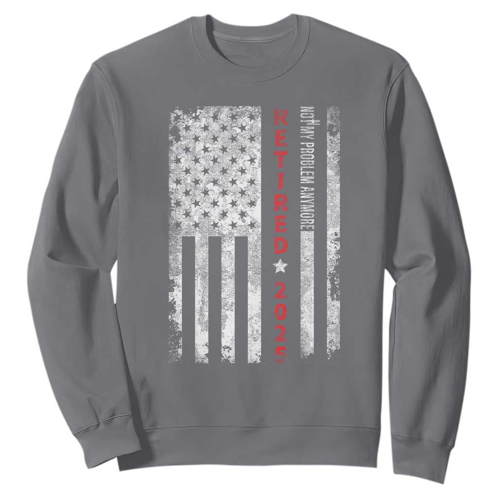 Retired 2025 Sweatshirt Vintage Old American Flag TS10 Charcoal Print Your Wear