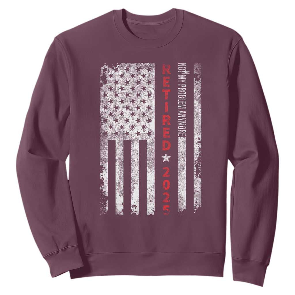 Retired 2025 Sweatshirt Vintage Old American Flag TS10 Maroon Print Your Wear