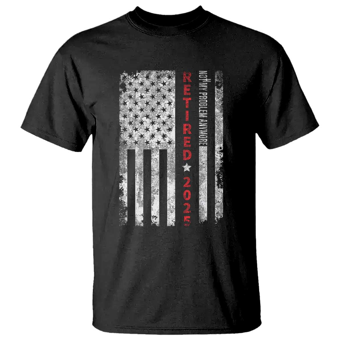 Retired 2025 T Shirt Vintage Old American Flag TS10 Black Print Your Wear