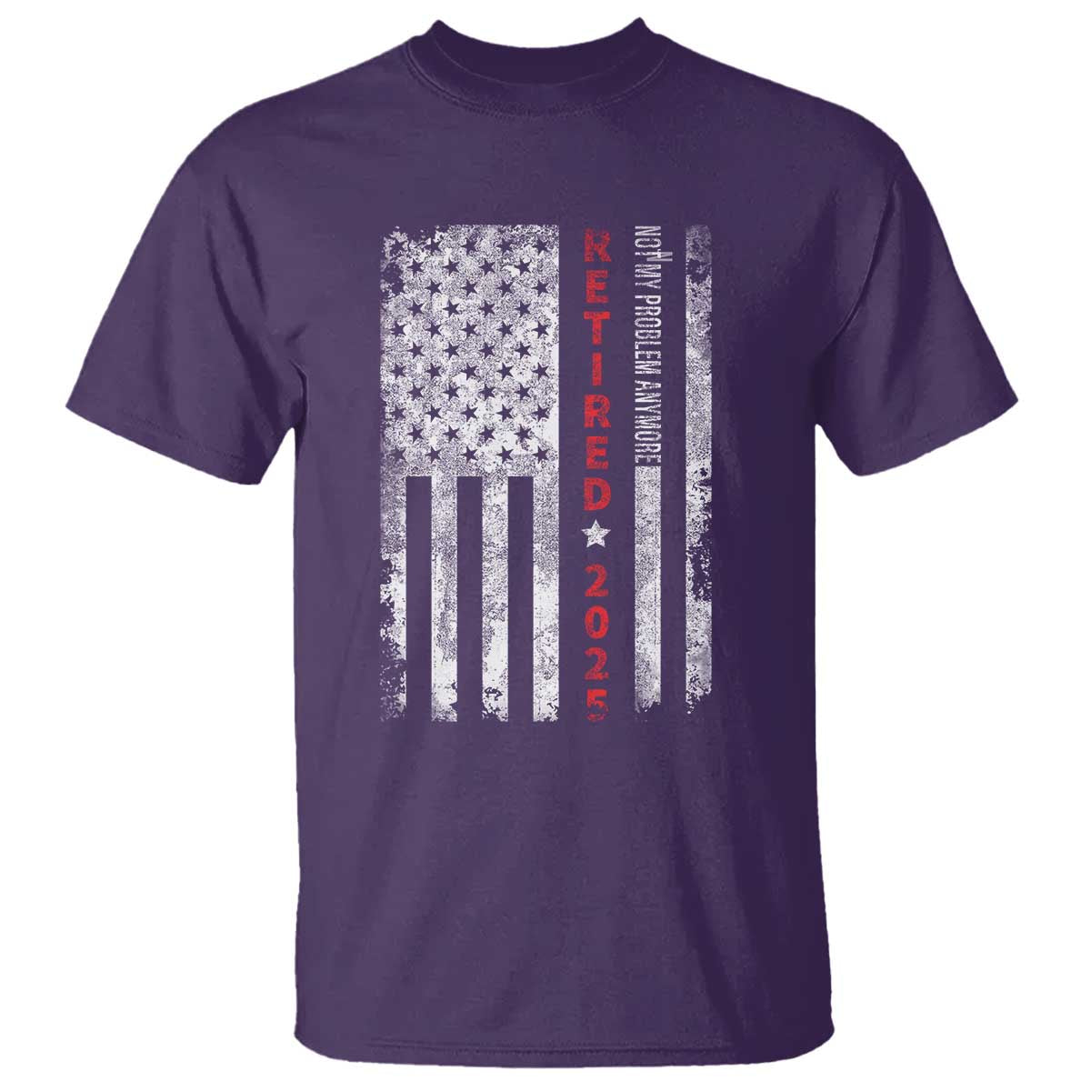Retired 2025 T Shirt Vintage Old American Flag TS10 Purple Print Your Wear