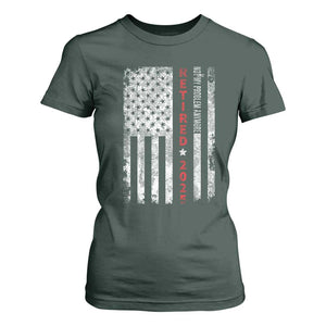 Retired 2025 T Shirt For Women Vintage Old American Flag TS10 Dark Forest Green Print Your Wear
