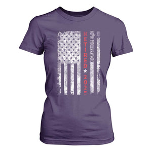 Retired 2025 T Shirt For Women Vintage Old American Flag TS10 Purple Print Your Wear