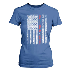 Retired 2025 T Shirt For Women Vintage Old American Flag TS10 Royal Blue Print Your Wear