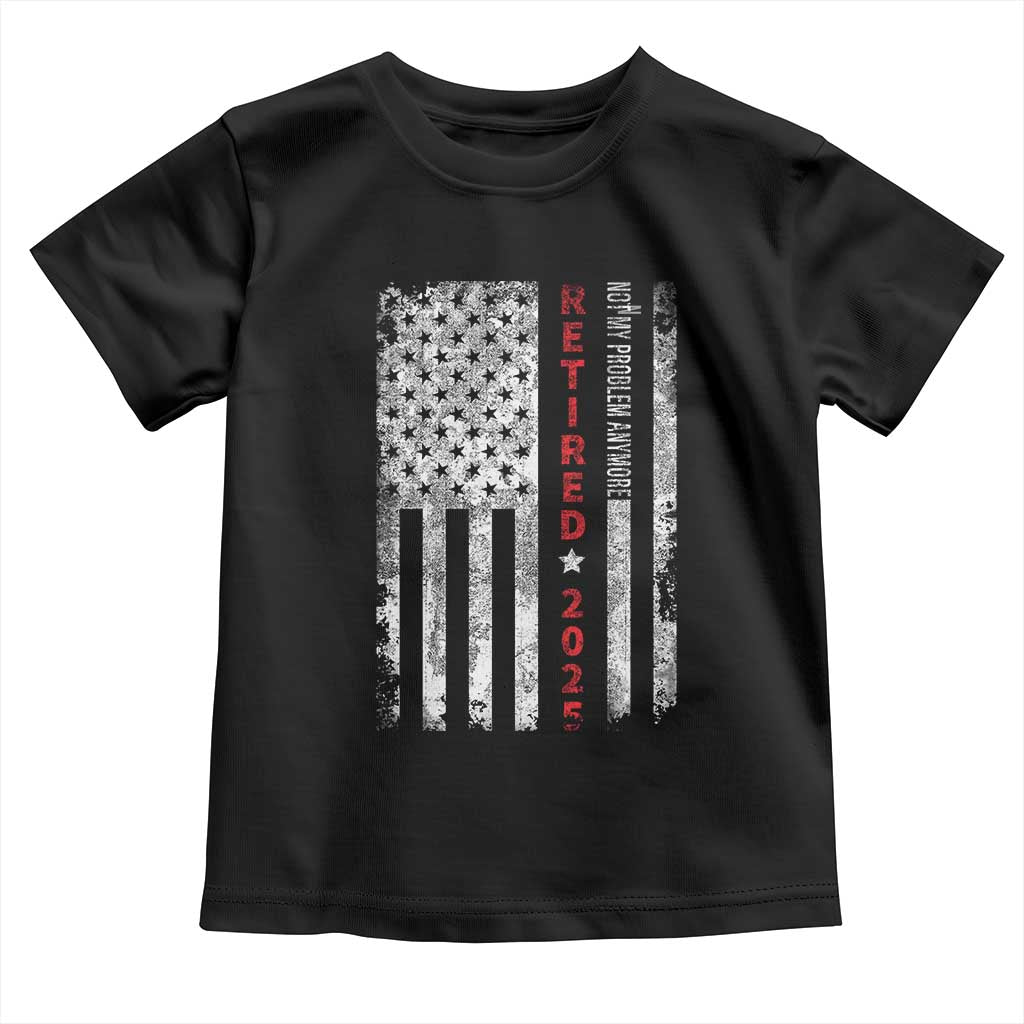 Retired 2025 Toddler T Shirt Vintage Old American Flag TS10 Black Print Your Wear