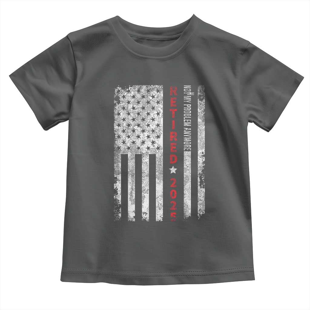 Retired 2025 Toddler T Shirt Vintage Old American Flag TS10 Dark Heather Print Your Wear