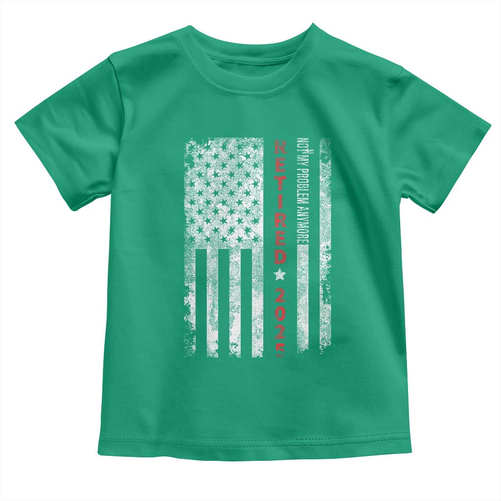 Retired 2025 Toddler T Shirt Vintage Old American Flag TS10 Irish Green Print Your Wear