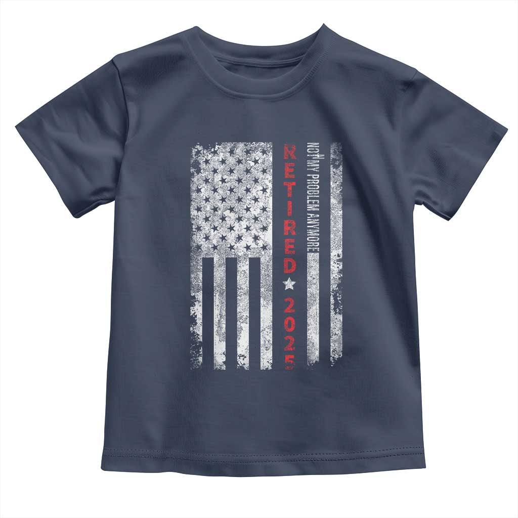Retired 2025 Toddler T Shirt Vintage Old American Flag TS10 Navy Print Your Wear
