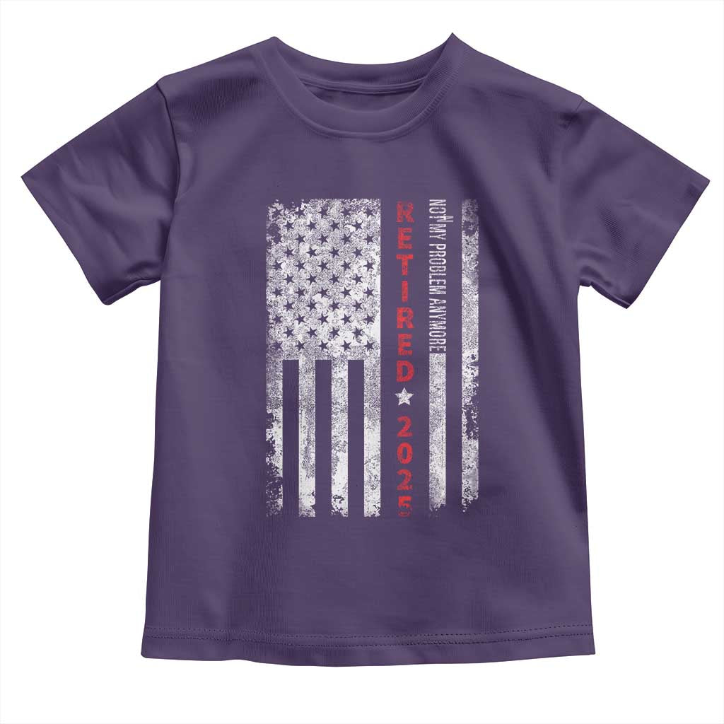 Retired 2025 Toddler T Shirt Vintage Old American Flag TS10 Purple Print Your Wear