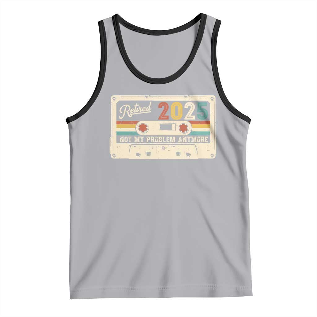 Retired 2025 Tank Top Not My Problem Anymore Retro Cassette TS10 Athletic Heather Black Print Your Wear