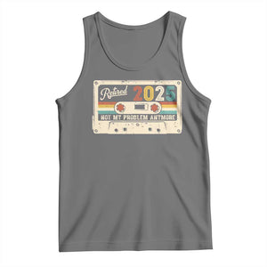 Retired 2025 Tank Top Not My Problem Anymore Retro Cassette TS10 Black Heather Print Your Wear