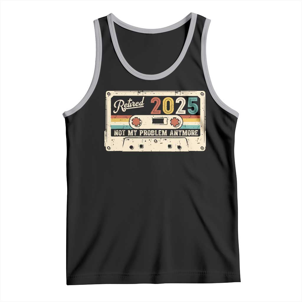 Retired 2025 Tank Top Not My Problem Anymore Retro Cassette TS10 Black Athletic Heather Print Your Wear