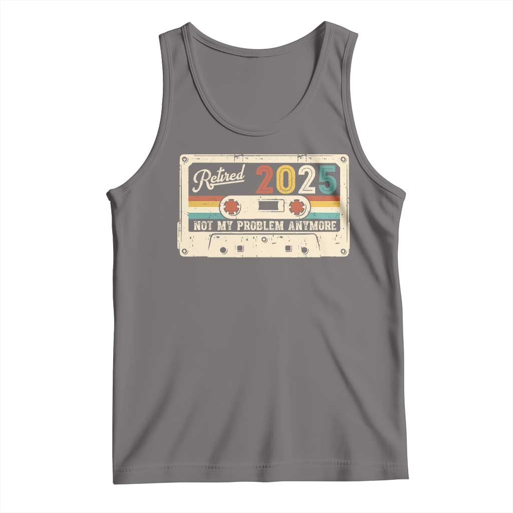Retired 2025 Tank Top Not My Problem Anymore Retro Cassette TS10 Deep Heather Print Your Wear