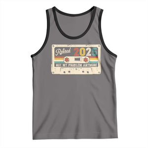 Retired 2025 Tank Top Not My Problem Anymore Retro Cassette TS10 Deep Heather Black Print Your Wear