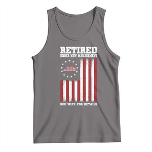 Funny Retired 2025 Tank Top Under New Management See Wife for Details American Flag TS10 Deep Heather Print Your Wear