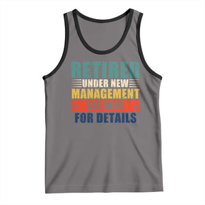 Funny Retirement Gifts Tank Top Retired Under New Management See Wife for Details TS10 Deep Heather Black Print Your Wear