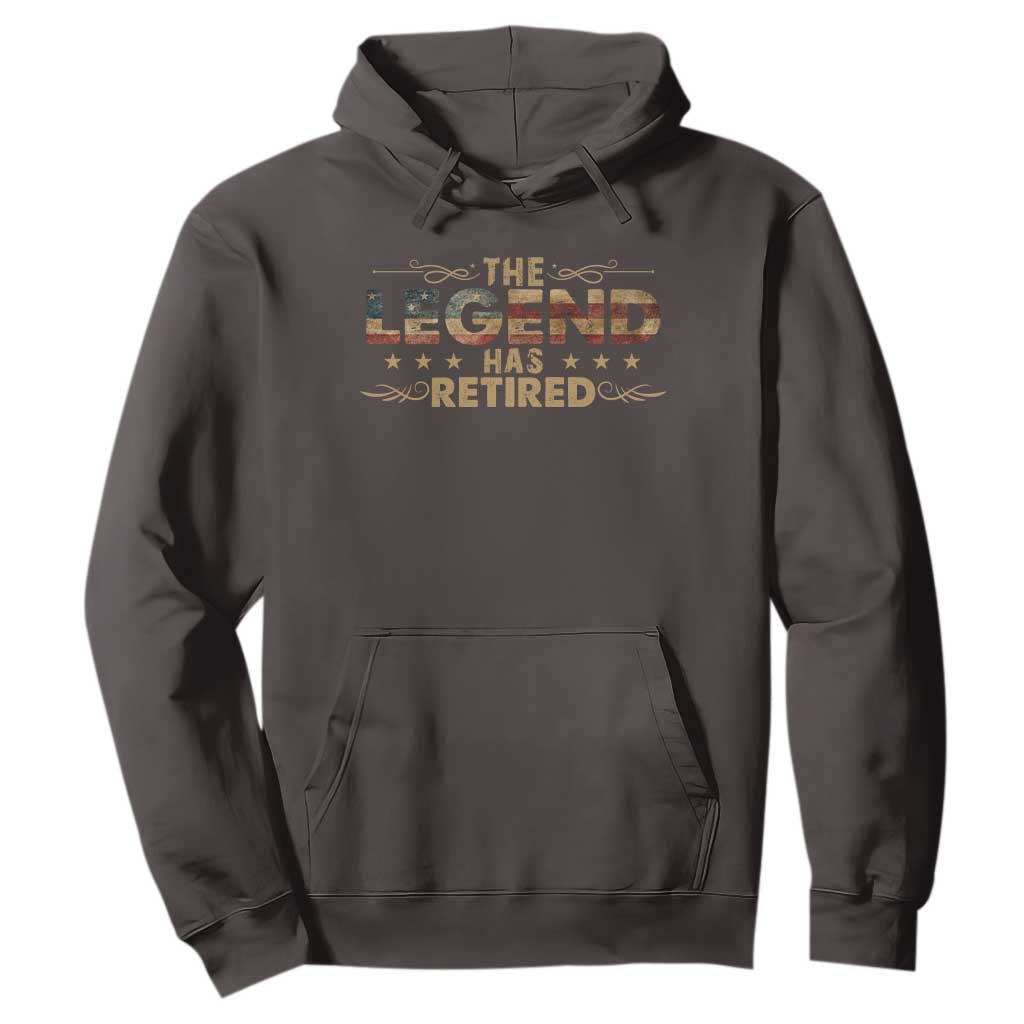 The Legend Has Retired 2025 Hoodie Retro American Flag TS10 Dark Chocolate Print Your Wear