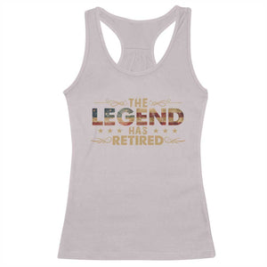 The Legend Has Retired 2025 Racerback Tank Top Retro American Flag TS10 Ice Gray Print Your Wear