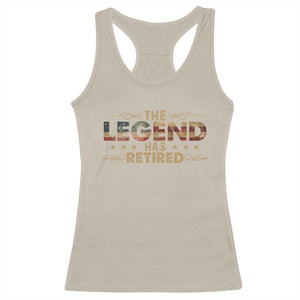 The Legend Has Retired 2025 Racerback Tank Top Retro American Flag TS10 Sand Print Your Wear