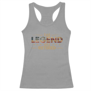The Legend Has Retired 2025 Racerback Tank Top Retro American Flag TS10 Sport Gray Print Your Wear
