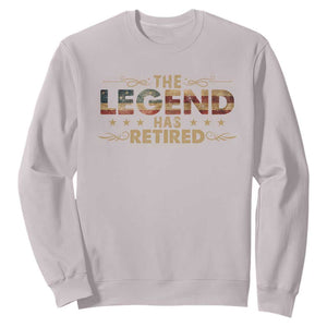 The Legend Has Retired 2025 Sweatshirt Retro American Flag TS10 Ice Gray Print Your Wear