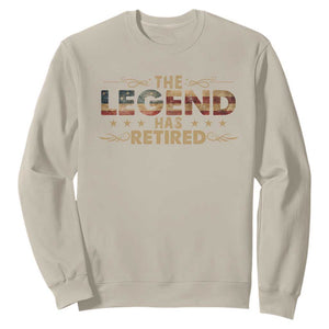 The Legend Has Retired 2025 Sweatshirt Retro American Flag TS10 Sand Print Your Wear