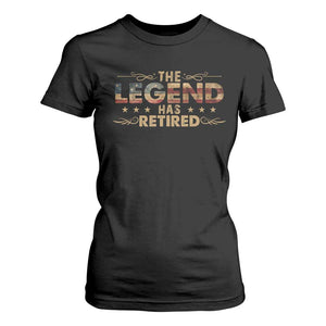 The Legend Has Retired 2025 T Shirt For Women Retro American Flag TS10 Black Print Your Wear