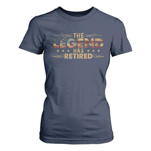 The Legend Has Retired 2025 T Shirt For Women Retro American Flag TS10 Navy Print Your Wear