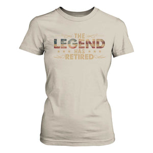 The Legend Has Retired 2025 T Shirt For Women Retro American Flag TS10 Sand Print Your Wear