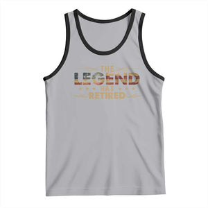 The Legend Has Retired 2025 Tank Top Retro American Flag TS10 Athletic Heather Black Print Your Wear