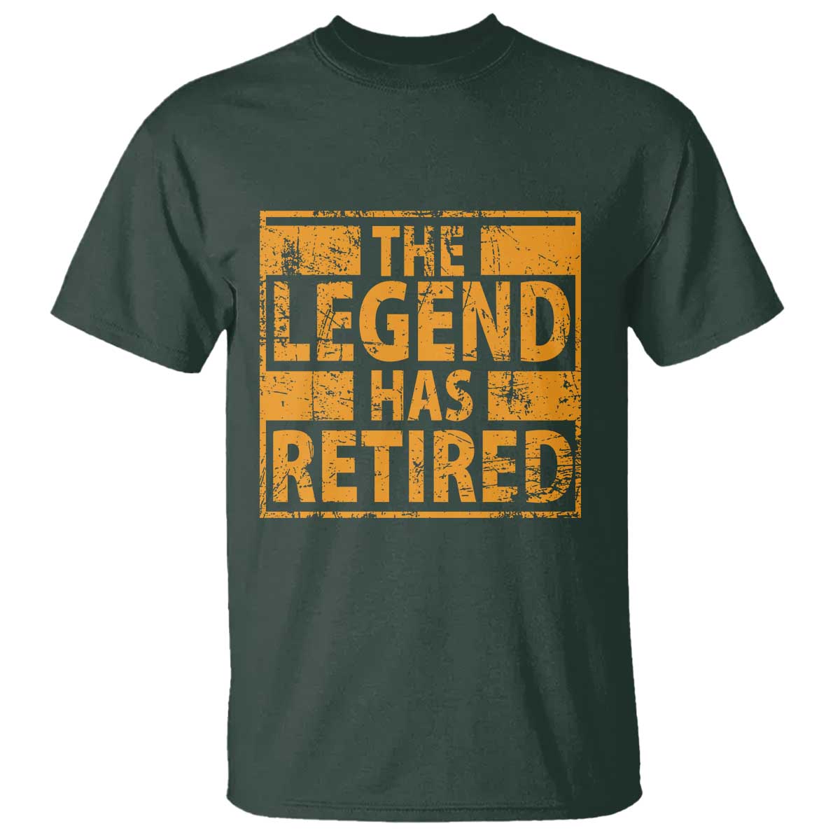 Retro The Legend Has Retired T Shirt Retirement Gifts TS10 Dark Forest Green Print Your Wear