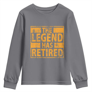 Retro The Legend Has Retired Youth Sweatshirt Retirement Gifts TS10 Charcoal Print Your Wear