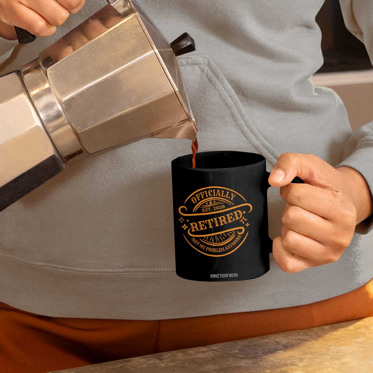 Retired Est 2026 Coffee Mug Not My Problem Anymore Vintage Retirement Gifts TS10 Print Your Wear