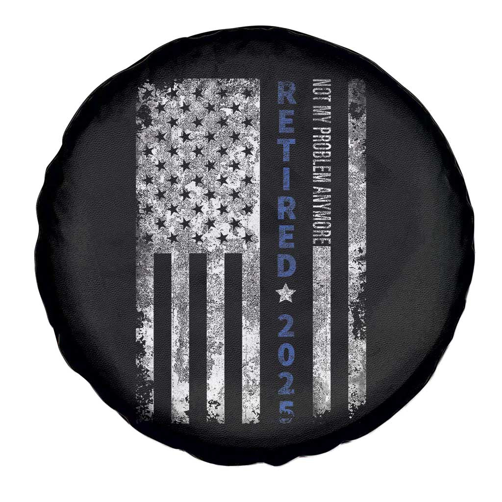 Retired 2025 Spare Tire Cover Not My Problem Anymore Vintage American Flag TS10 Print Your Wear