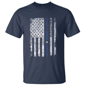 Retired 2025 T Shirt Not My Problem Anymore Vintage American Flag - Print Your Wear