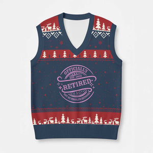 Retired Est 2025 V-Neck Knit Sweater Vest Not My Problem Anymore Vintage Pink Retirement Gifts TS10 Navy Red Print Your Wear