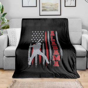 Alabama Fan Throw Blanket Vintage Bama Baseball Lovers American Flag AL State TS10 Print Your Wear