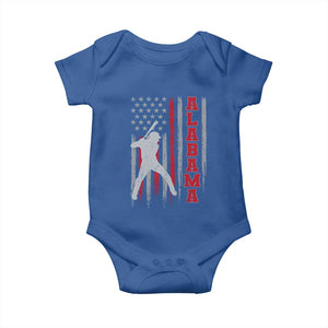 Alabama Fan Baby Onesie Vintage Bama Baseball Lovers American Flag AL State TS10 Royal Blue Print Your Wear
