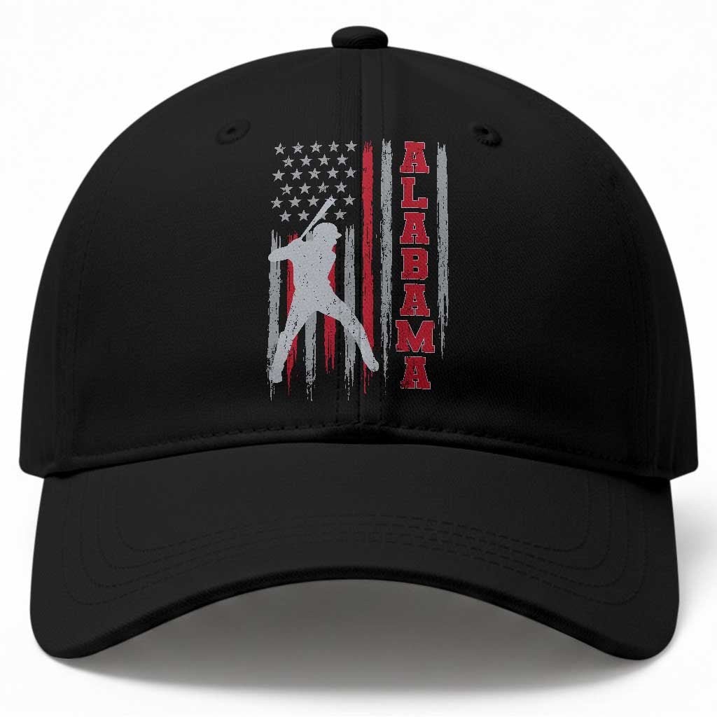 Alabama Fan Baseball Cap Vintage Bama Baseball Lovers American Flag AL State