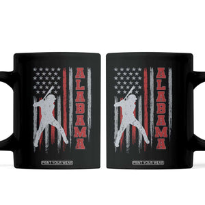 Alabama Fan Coffee Mug Vintage Bama Baseball Lovers American Flag AL State TS10 Black Print Your Wear