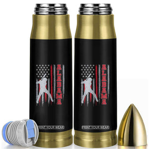 Alabama Fan Bullet Tumbler Vintage Bama Baseball Lovers American Flag AL State TS10 Black Print Your Wear