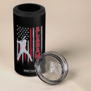 Alabama Fan 4 in 1 Can Cooler Tumbler Vintage Bama Baseball Lovers American Flag AL State TS10 Print Your Wear