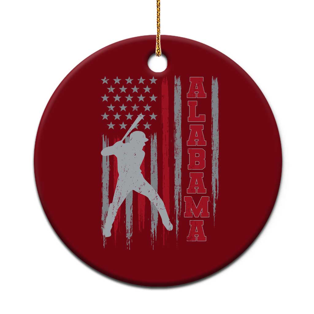 Alabama Fan Ceramic Ornament Vintage Bama Baseball Lovers American Flag AL State TS10 1pc Red Print Your Wear