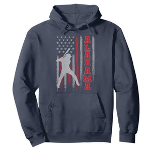 Alabama Fan Hoodie Vintage Bama Baseball Lovers American Flag AL State TS10 Navy Print Your Wear