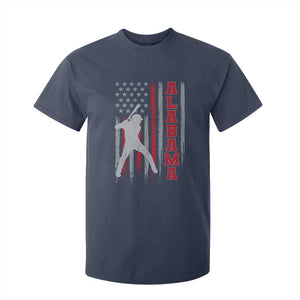 Alabama Fan T Shirt For Kid Vintage Bama Baseball Lovers American Flag AL State TS10 Navy Print Your Wear